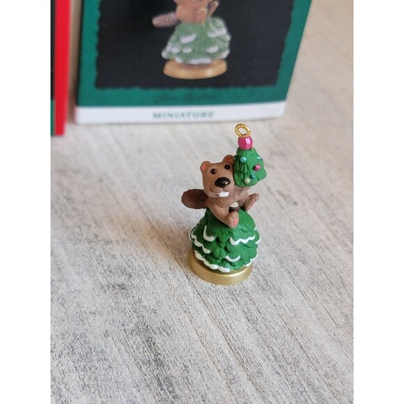 Hallmark otter beaver miniature ornament Xmas set sea - Picture 4 of 6